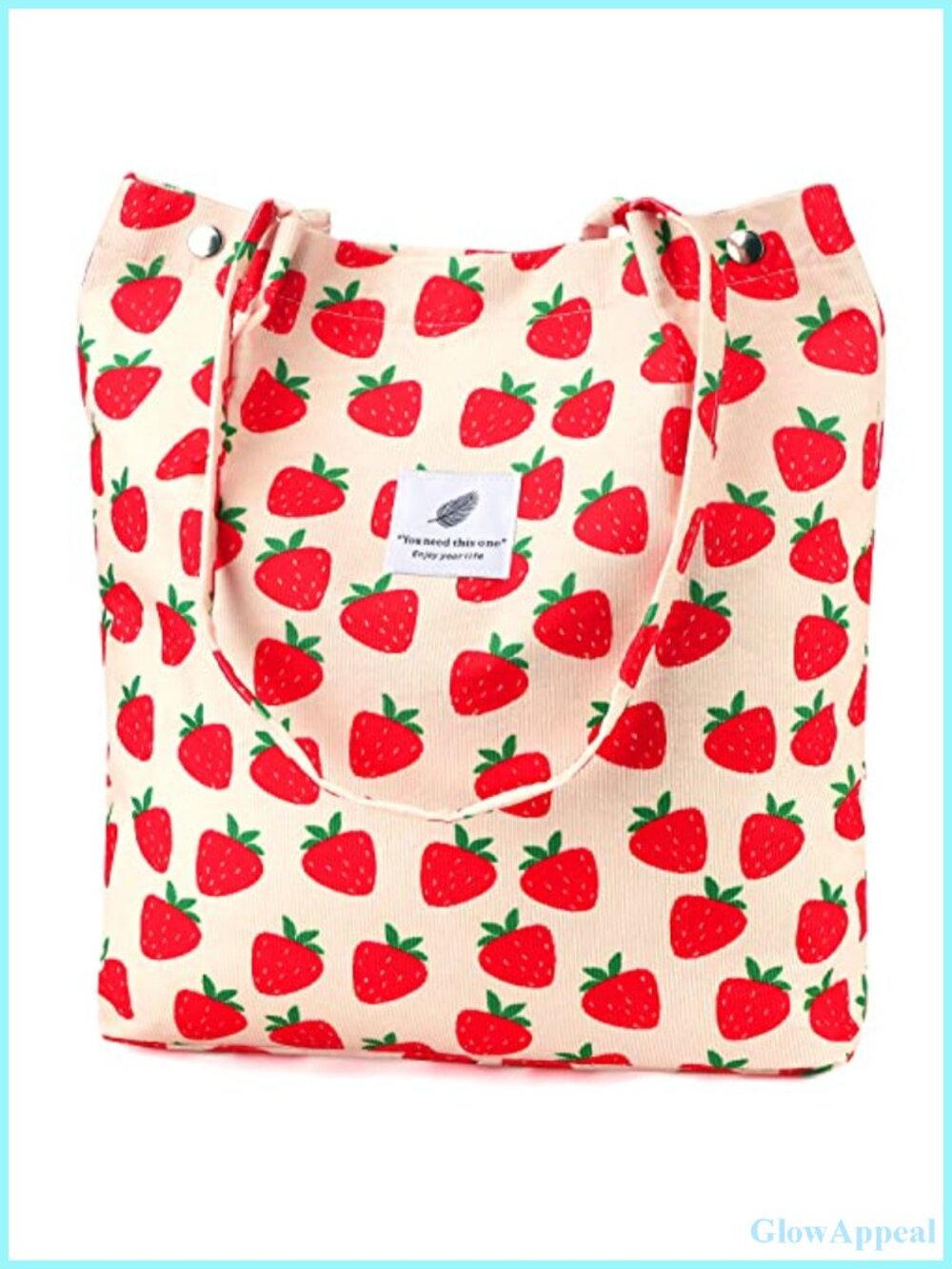 Corduroy Tote Bag for Women Canvas Shoulder Purse with Inner Pocket